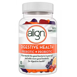 Align Digestive Health Prebiotic and Probiotic Supplement Gummies in Natural Fruit Flavors, 90 ct Align Digestive Health Prebiotic and Probiotic Supplement Gummies in Natural Fruit Flavors, 90 ct