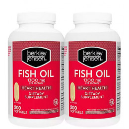 Berkley Jensen 1,200mg Fish Oil Softgels, 2 pk./200 ct. Berkley Jensen 1,200mg Fish Oil Softgels, 2 pk./200 ct.