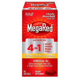 MegaRed Advanced 900mg Omega-3 Krill Oil 4-in-1 Softgels, 60 ct MegaRed Advanced 900mg Omega-3 Krill Oil 4-in-1 Softgels, 60 ct