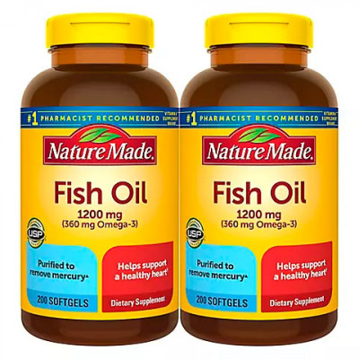 Nature Made 1,200mg Fish Oil Liquid Softgels, 2 pk./200 ct Nature Made 1,200mg Fish Oil Liquid Softgels, 2 pk./200 ct