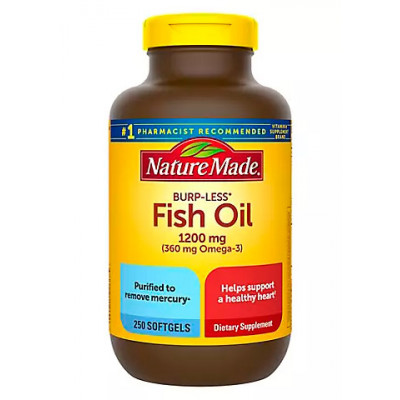 Nature Made 1,200mg Odorless Fish Oil Softgels with 360mg Omega-3, 250 ct Nature Made 1,200mg Odorless Fish Oil Softgels with 360mg Omega-3, 250 ct