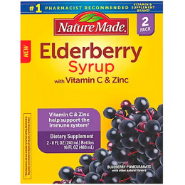 Nature Made Black Elderberry Syrup with Zinc and Vitamin C, 2 pk./8 fl. oz Nature Made Black Elderberry Syrup with Zinc and Vitamin C, 2 pk./8 fl. oz