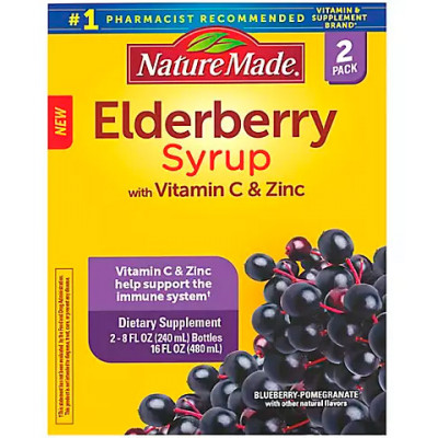 Nature Made Black Elderberry Syrup with Zinc and Vitamin C, 2 pk./8 fl. oz Nature Made Black Elderberry Syrup with Zinc and Vitamin C, 2 pk./8 fl. oz