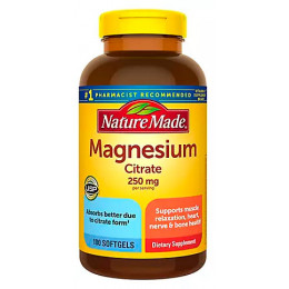 Nature Made Magnesium Citrate 250 mg Softgels, 180 ct Nature Made Magnesium Citrate 250 mg Softgels, 180 ct