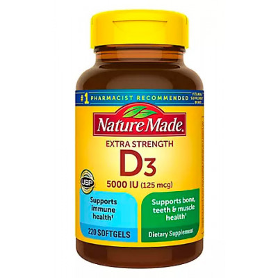 Nature Made Vitamin D3 5,000 IU Softgels, 220 ct Nature Made Vitamin D3 5,000 IU Softgels, 220 ct