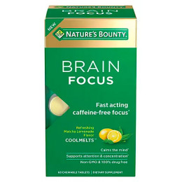 Nature's Bounty Brain Focus Brain Supplements Chewable Tablets, 60 ct Nature's Bounty Brain Focus Brain Supplements Chewable Tablets, 60 ct