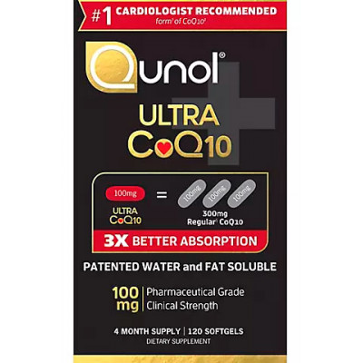 Qunol Ultra Coenzyme Q10 CoQ10 100mg Softgels, 120 ct Qunol Ultra Coenzyme Q10 CoQ10 100mg Softgels, 120 ct