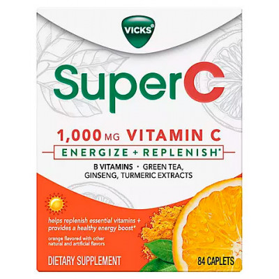 Vicks Super C Daytime Daily Supplement to Energize and Replenish with Vitamin C, 84 ct Vicks Super C Daytime Daily Supplement to Energize and Replenish with Vitamin C, 84 ct